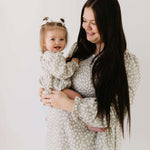 French Gray Floral | Ruffle Romper Milk & Baby