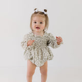 Ruffle Romper | French Gray Floral