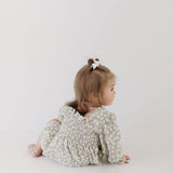 French Gray Floral | Ruffle Romper | Milk & Baby