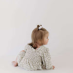 French Gray Floral | Ruffle Romper Milk & Baby