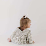 French Gray Floral | Ruffle Romper Milk & Baby