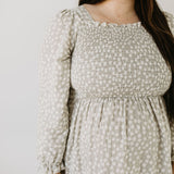 French Gray Floral Dress | Milk & Baby