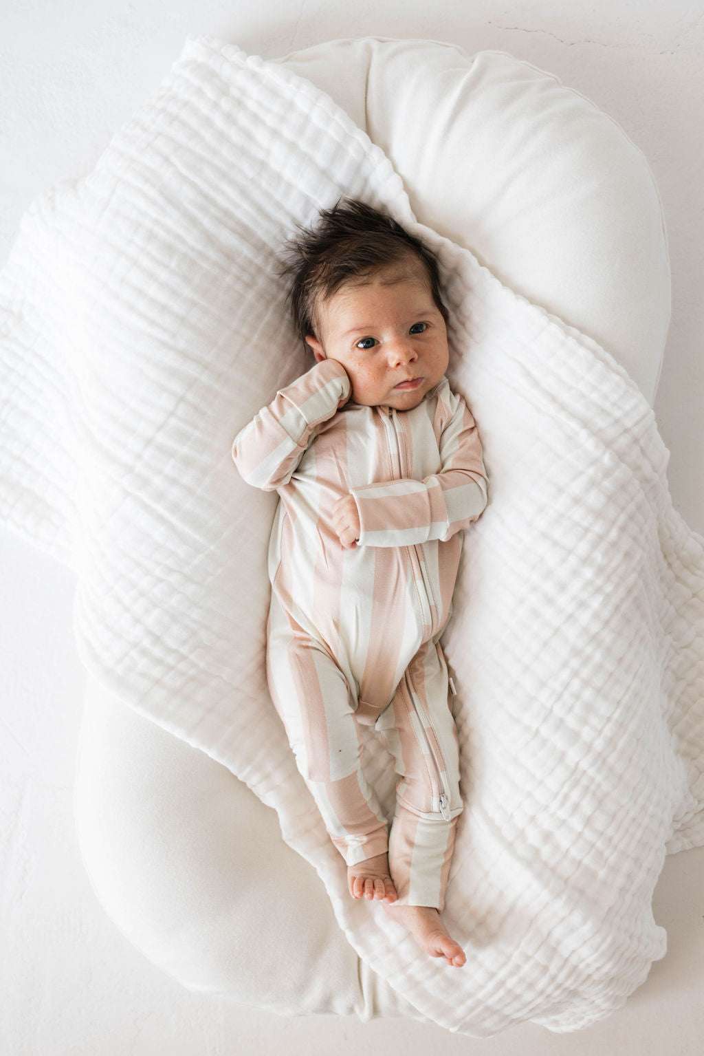 Candy Stripe | Bamboo Zip Pajamas Milk & Baby