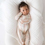 Candy Stripe | Bamboo Zip Pajamas Milk & Baby