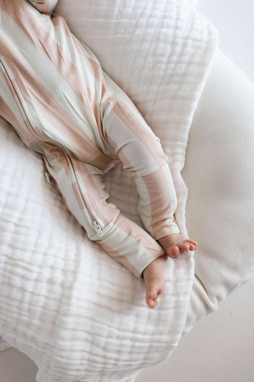 Candy Stripe | Bamboo Zip Pajamas Milk & Baby