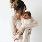 Candy Stripe | Bamboo Zip Pajamas Milk & Baby