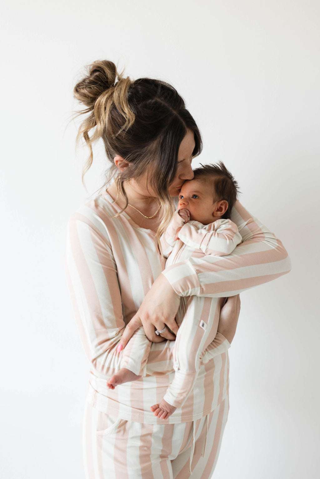 Candy Stripe | Bamboo Zip Pajamas Milk & Baby