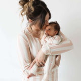 Candy Stripe | Bamboo Zip Pajamas Milk & Baby