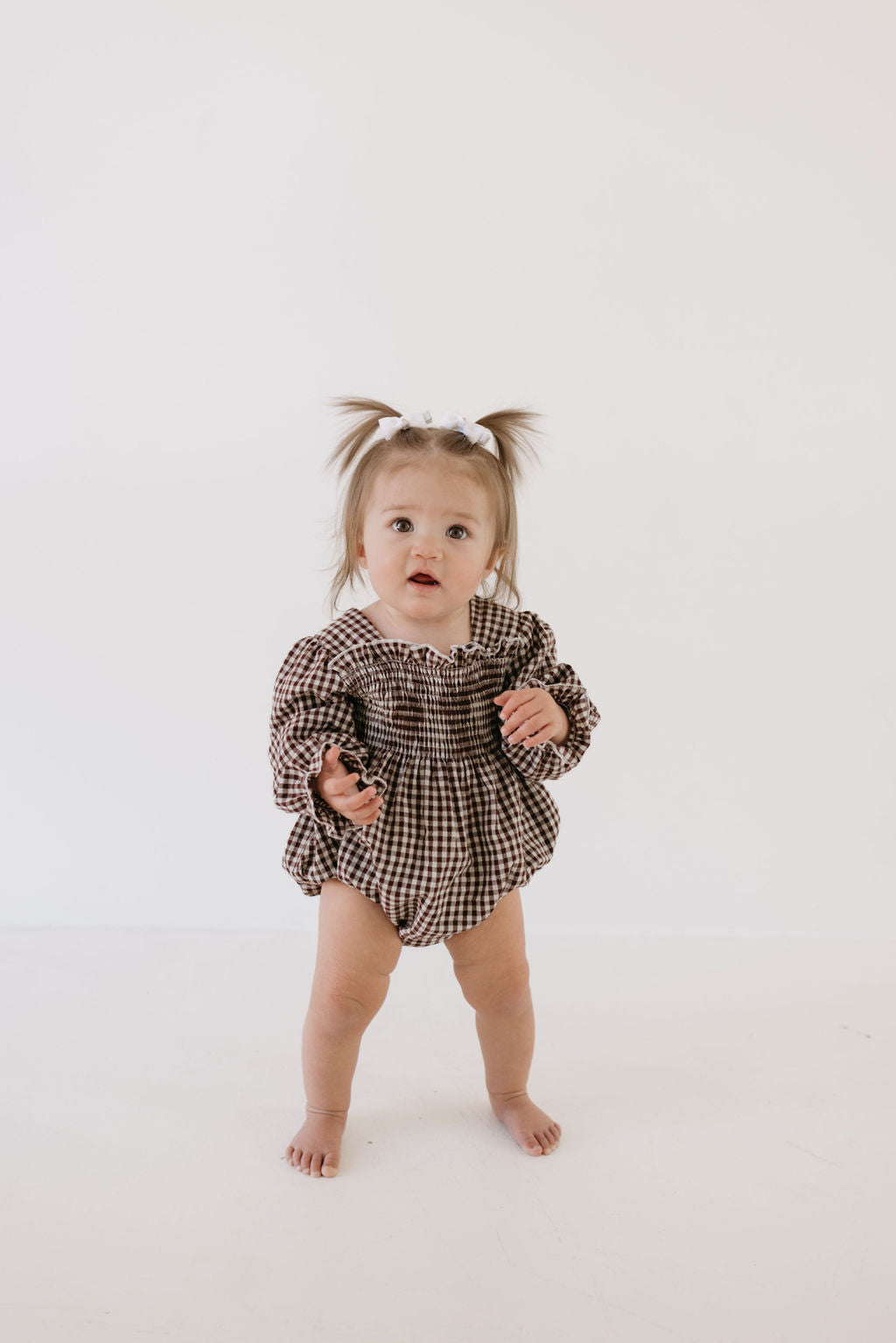 Chocolate Chai | Ruffle Romper | Milk & Baby