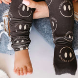 Charcoal & White FF Smile | Bamboo Zip Pajama Milk & Baby