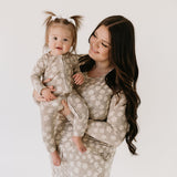 French Gray Floral | Bamboo Zip Pajamas | Milk & Baby