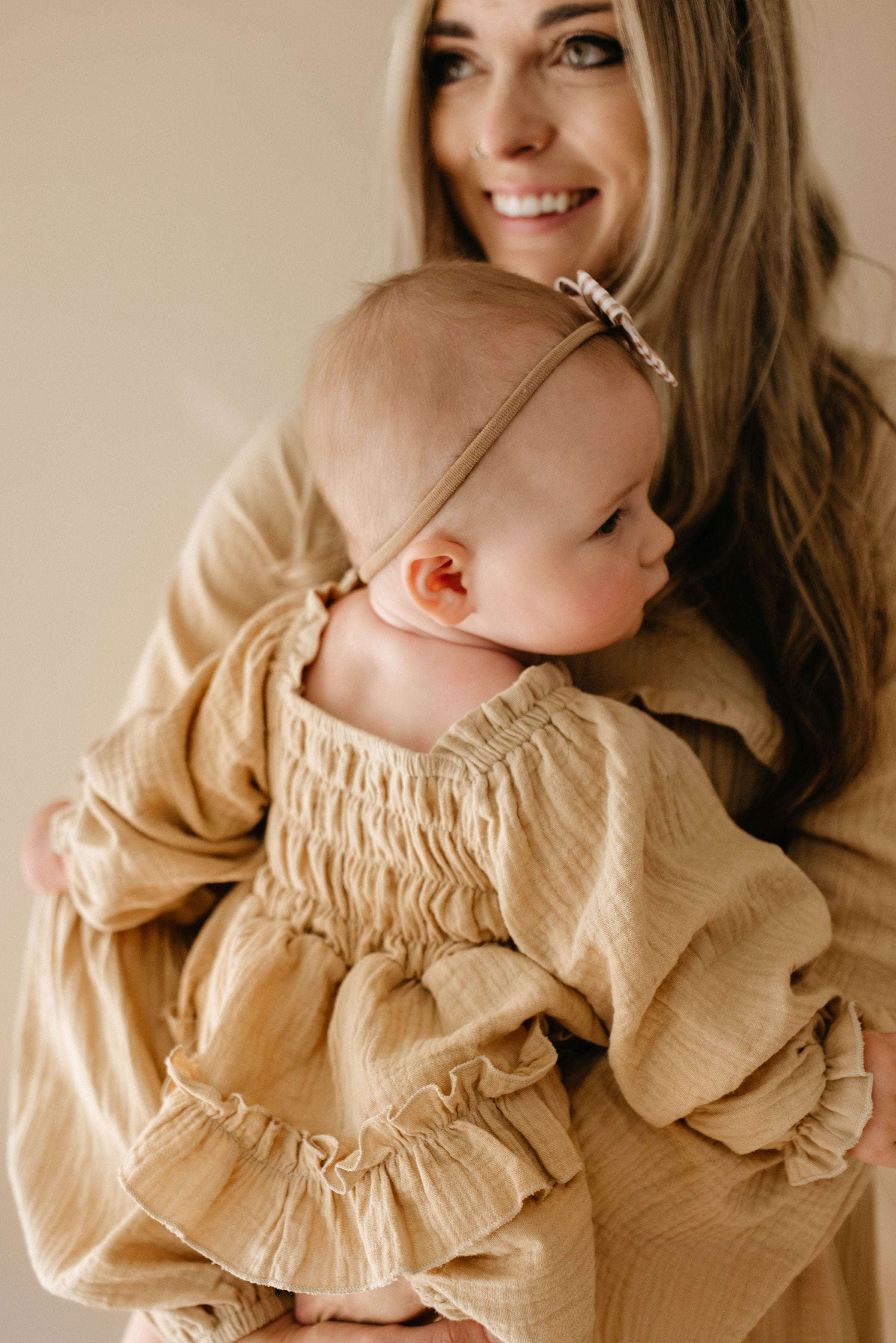 Golden Hour | Ruffle Romper Milk & Baby