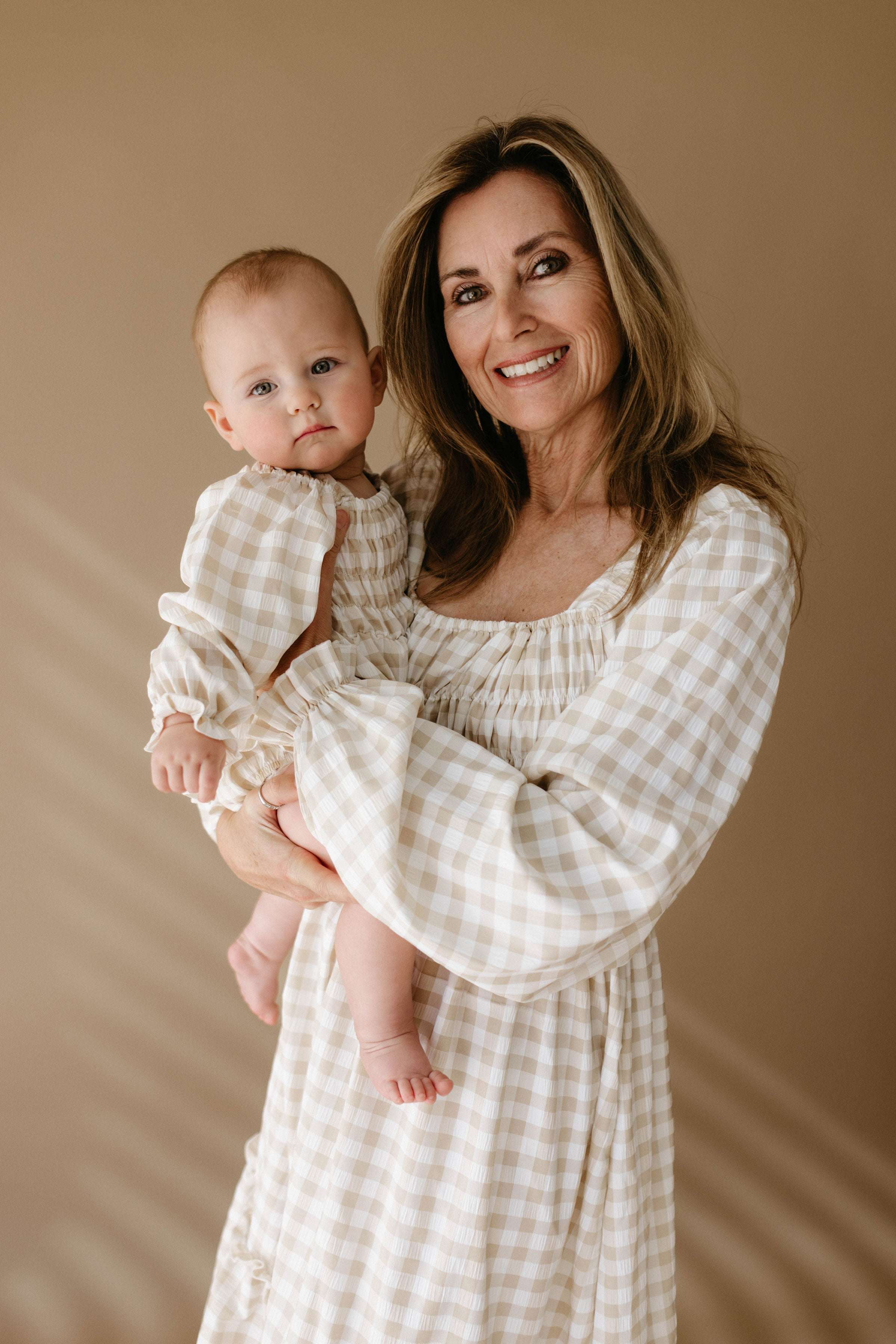 Gingham | Ruffle Romper Milk & Baby