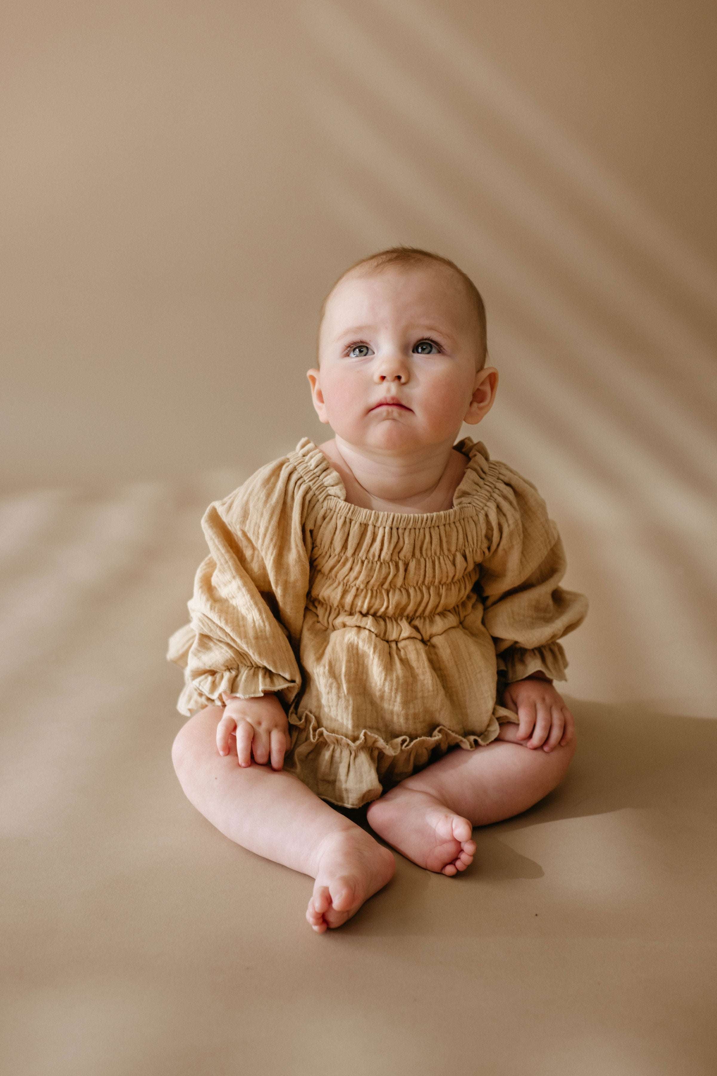 Golden Hour | Ruffle Romper Milk & Baby