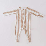 Kal Stripe | Bamboo Zip Pajamas Milk & Baby