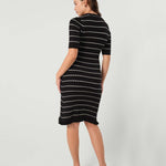 Louie Striped Knit Maternity & Nursing Dress | Milk & Baby