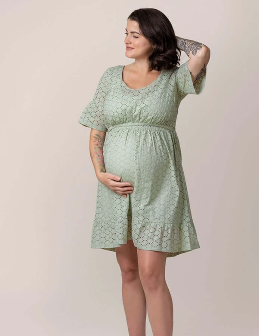 Dahlia Eyelet Maternity & Nursing Dress | Milk & Baby