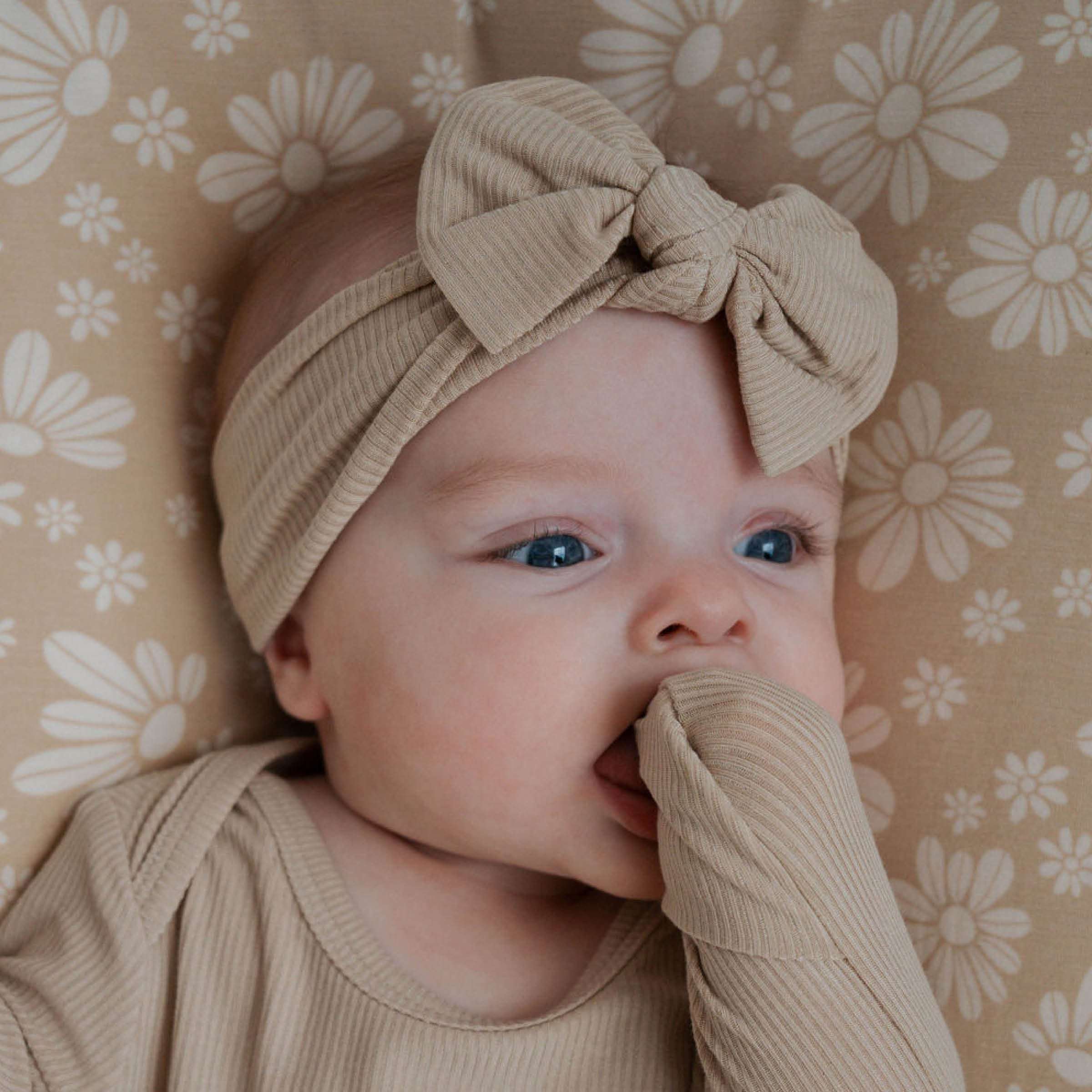 Tan Ribbed | Bamboo Knotted Gown Milk & Baby