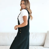 Patty Overall Dress in Black