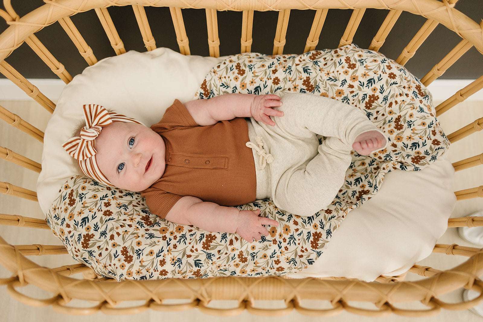 Rust Organic Cotton Ribbed Snap Bodysuit Milk & Baby