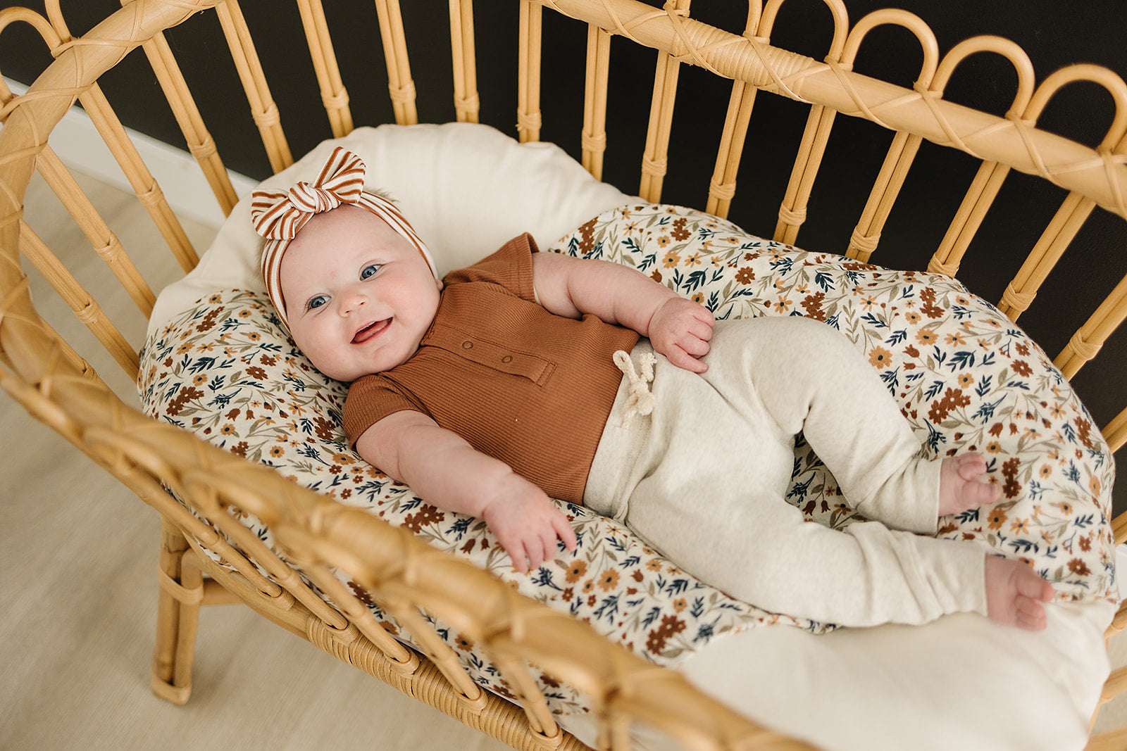 Rust Organic Cotton Ribbed Snap Bodysuit Milk & Baby