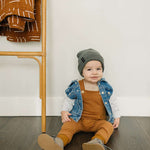 Dark Grey Mebie Baby Beanie Milk & Baby