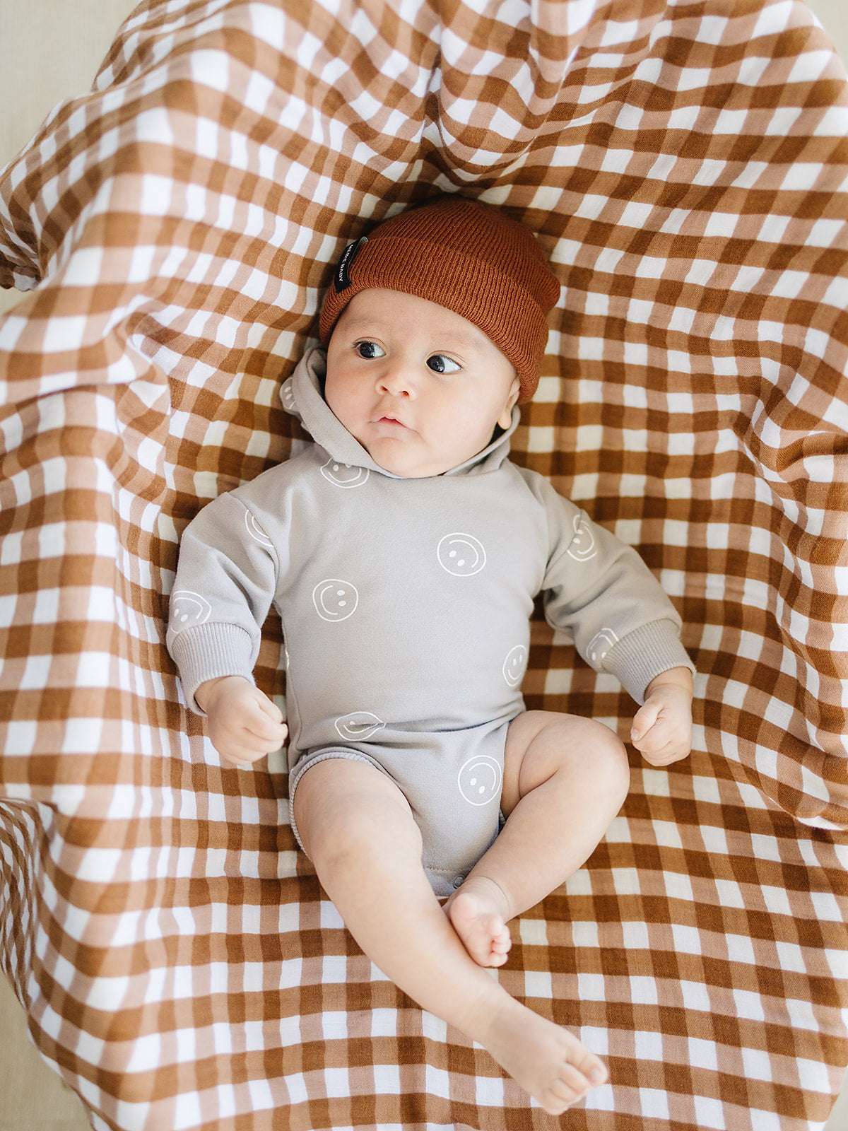 Brown Mebie Baby Beanie Milk & Baby