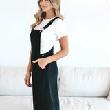 Patty Overall Dress in Black