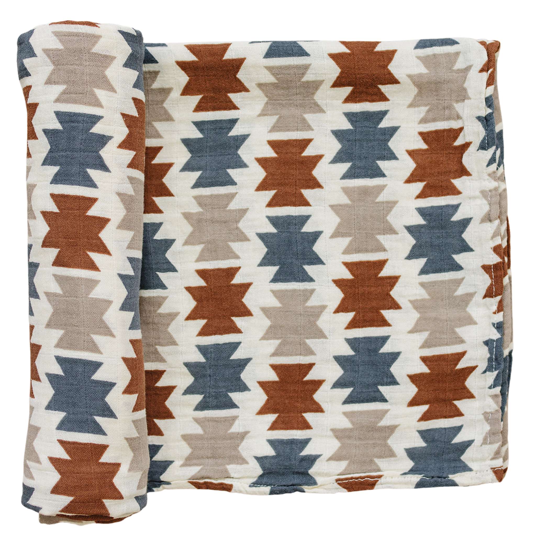 Western Aztec Muslin Swaddle Blanket | Milk & Baby 