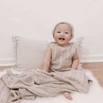 Luna + Luca Pointelle Baby Blanket | Heather Beige Milk & Baby