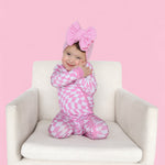 Bubblegum Wavy Checkers Dream Romper | Milk & Baby