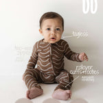 Static Waves | Bamboo Zip Pajamas Milk & Baby