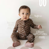 Static Waves | Bamboo Zip Pajamas Milk & Baby