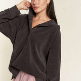 Ribbed Hooded Sweatshirt Milk & Baby