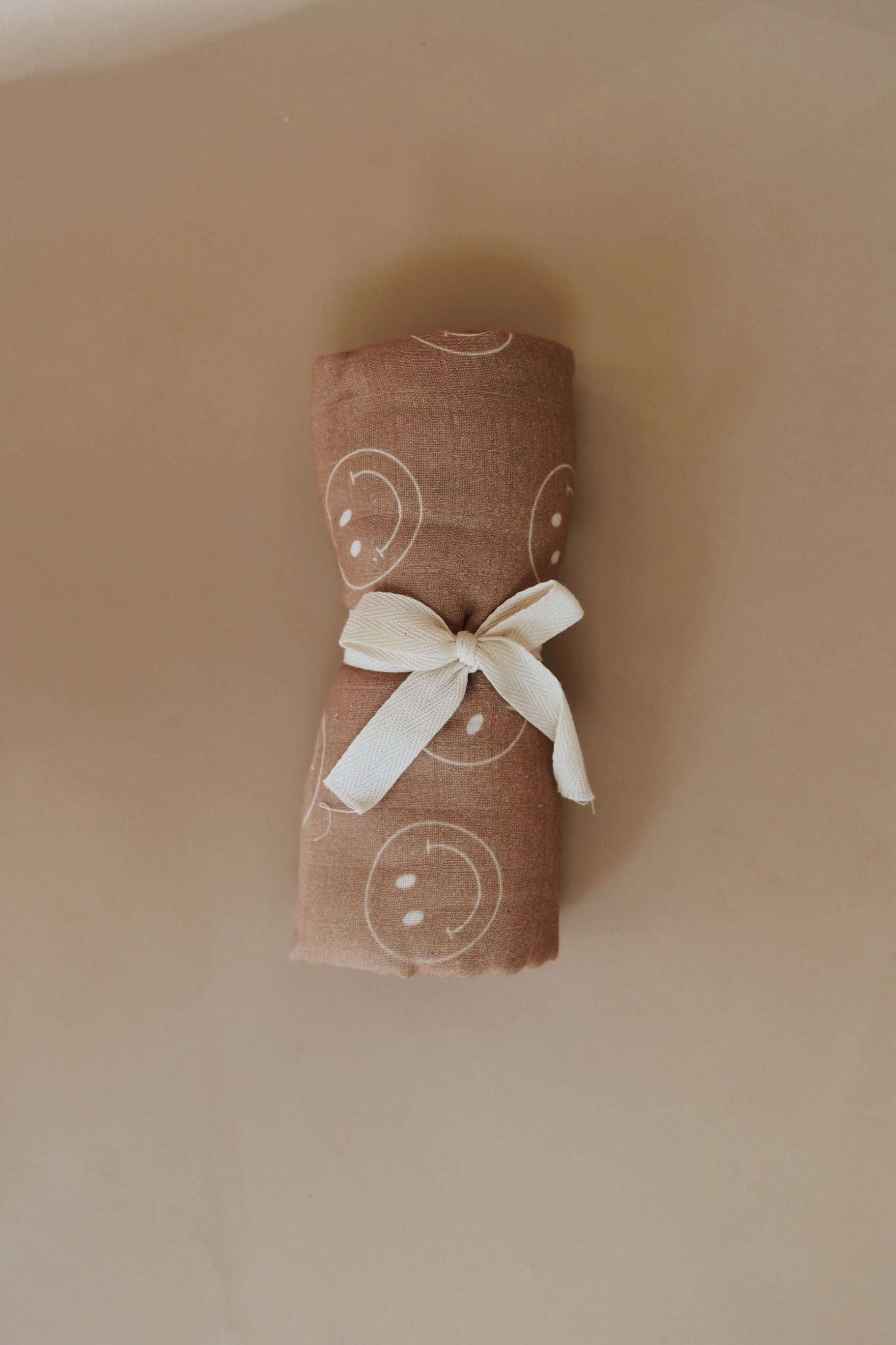 Just Smile Tan | Muslin Swaddle Milk & Baby