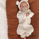 Luna + Luca Baby Bear Jumpsuit | Cozy Teddy Milk & Baby