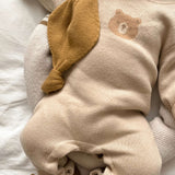 Luna + Luca Bear Jacquard Jumpsuit Milk & Baby