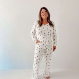 White & Black Lightning Bolt | Women's Bamboo Pajamas Milk & Baby