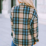 Women Plaid Buttoned Shirt Milk & Baby