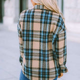 Women Plaid Buttoned Shirt Milk & Baby