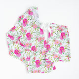 Pink Peony Women’s Button Down Short Set