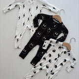 Bamboo Zip Pajamas | Black & White Yin Yang