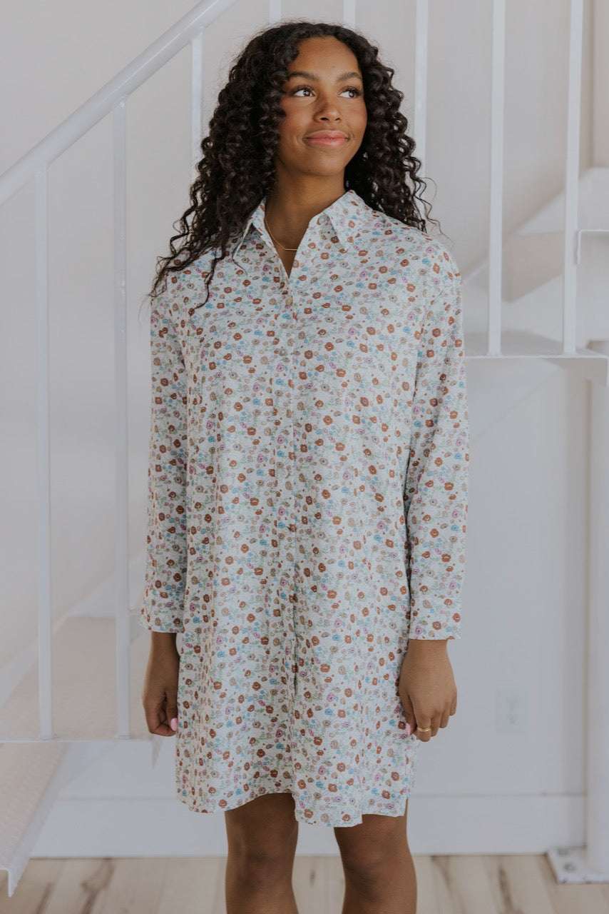 All Kinds of Magic Floral Shirt Dress | Nursing Friendly Milk & Baby