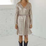 SALT Eleanor Sequin Wrap Dress Milk & Baby