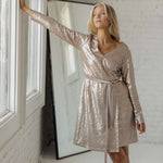 SALT Eleanor Sequin Wrap Dress Milk & Baby