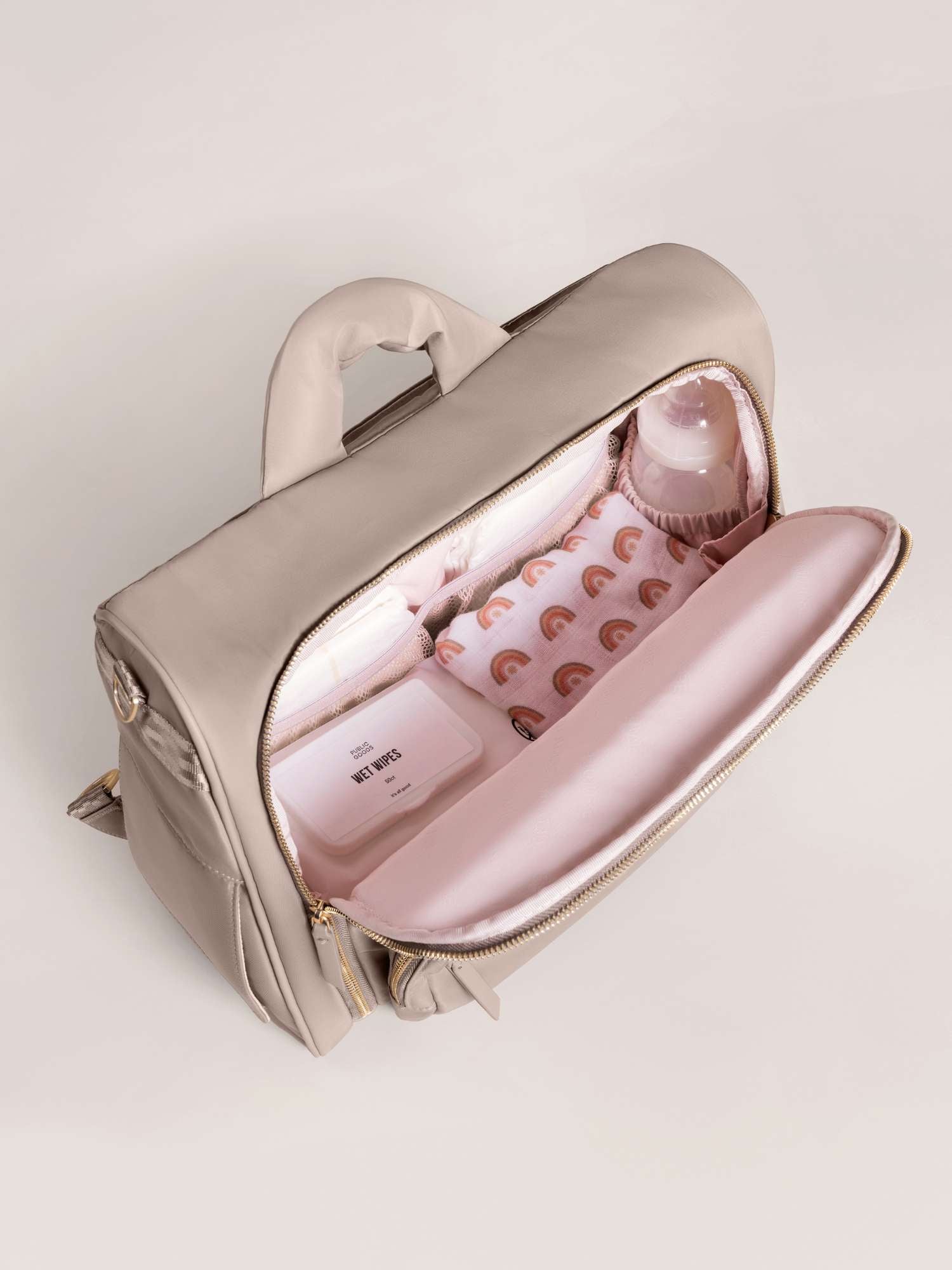 Satchel Diaper Bag | Taupe Milk & Baby