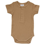 Cafe Organic Cotton Ribbed Snap Bodysuit Milk & Baby