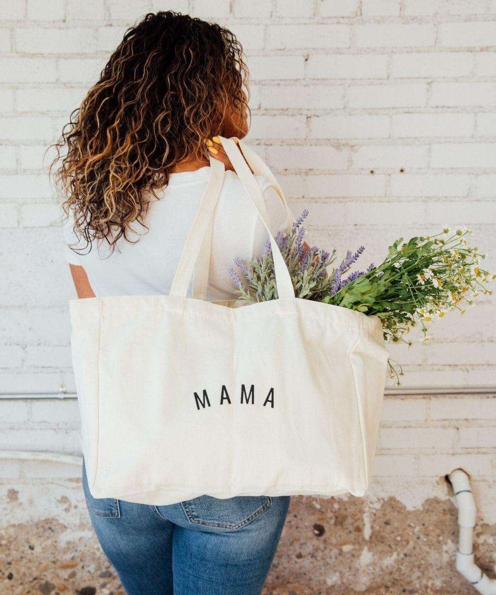 Mama Canvas Tote Bag Milk & Baby