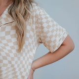 Wavy Checker | Women's Flare Set Milk & Baby