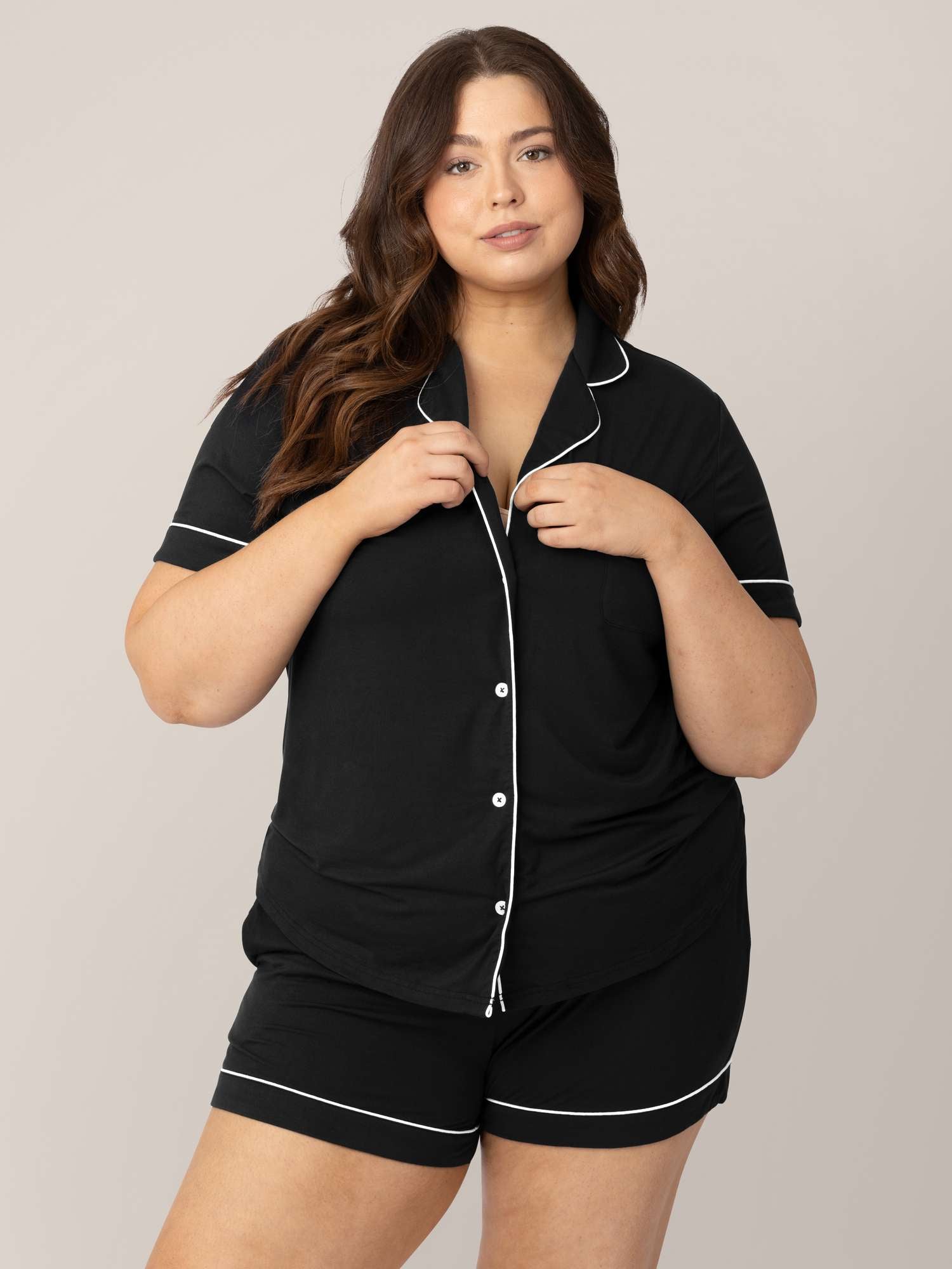 Clea Bamboo Short Sleeve Pajama Set | Black Milk & Baby